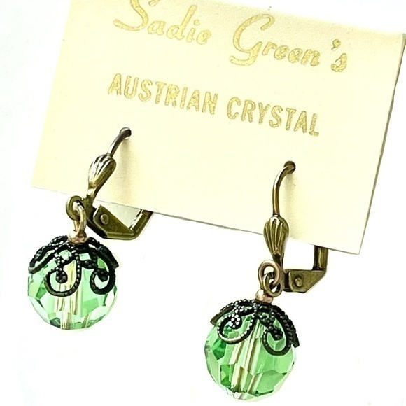 Vintage Austrian Crystal Dangles Earrings! - Picture 1 of 2